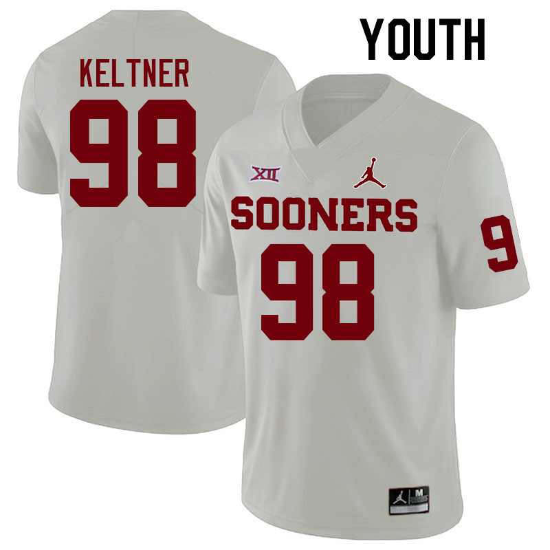 Youth #98 Tyler Keltner Oklahoma Sooners College Football Jerseys Stitched-White